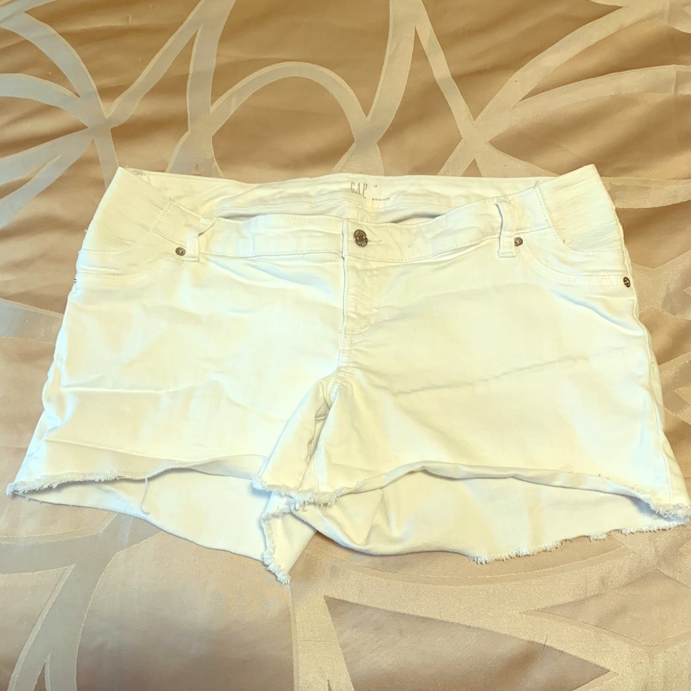 Gap Maternity Side Panel White Shorts Size 12